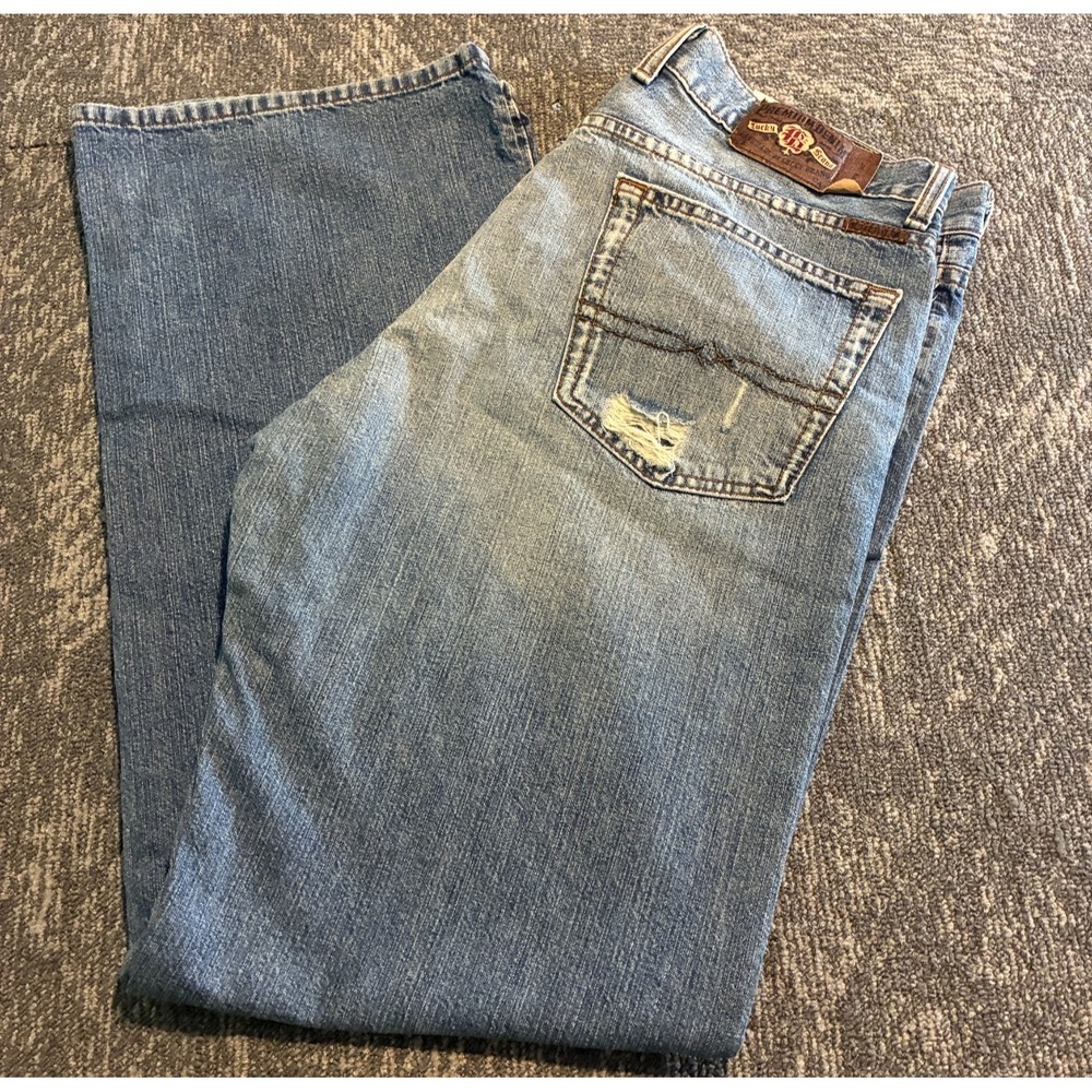 Lucky Brand Houston Jean Dungarees Men's 34x32 distressed